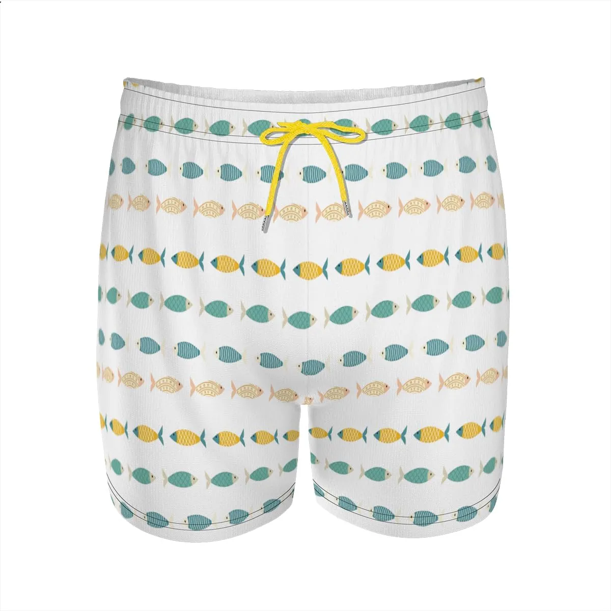 Men's Durable Long-Lasting Shorts Batfish Patterned Swim Trunks Flexible Stretchy Lightweight Design