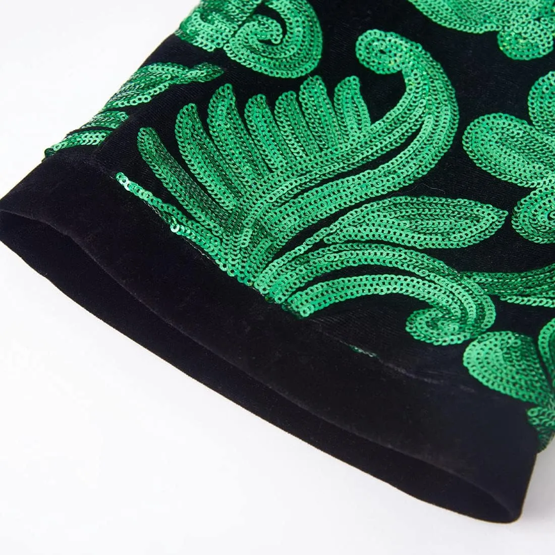 Men's Fashion Floral Glitter Sequin Velvet Pants