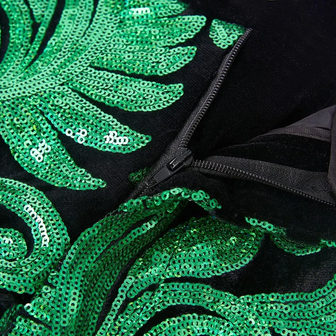 Men's Fashion Floral Glitter Sequin Velvet Pants