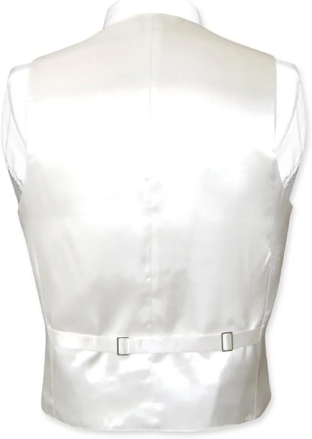 Men's SILK Dress Vest & NeckTie OFF-WHITE/IVORY Color Neck Tie Set