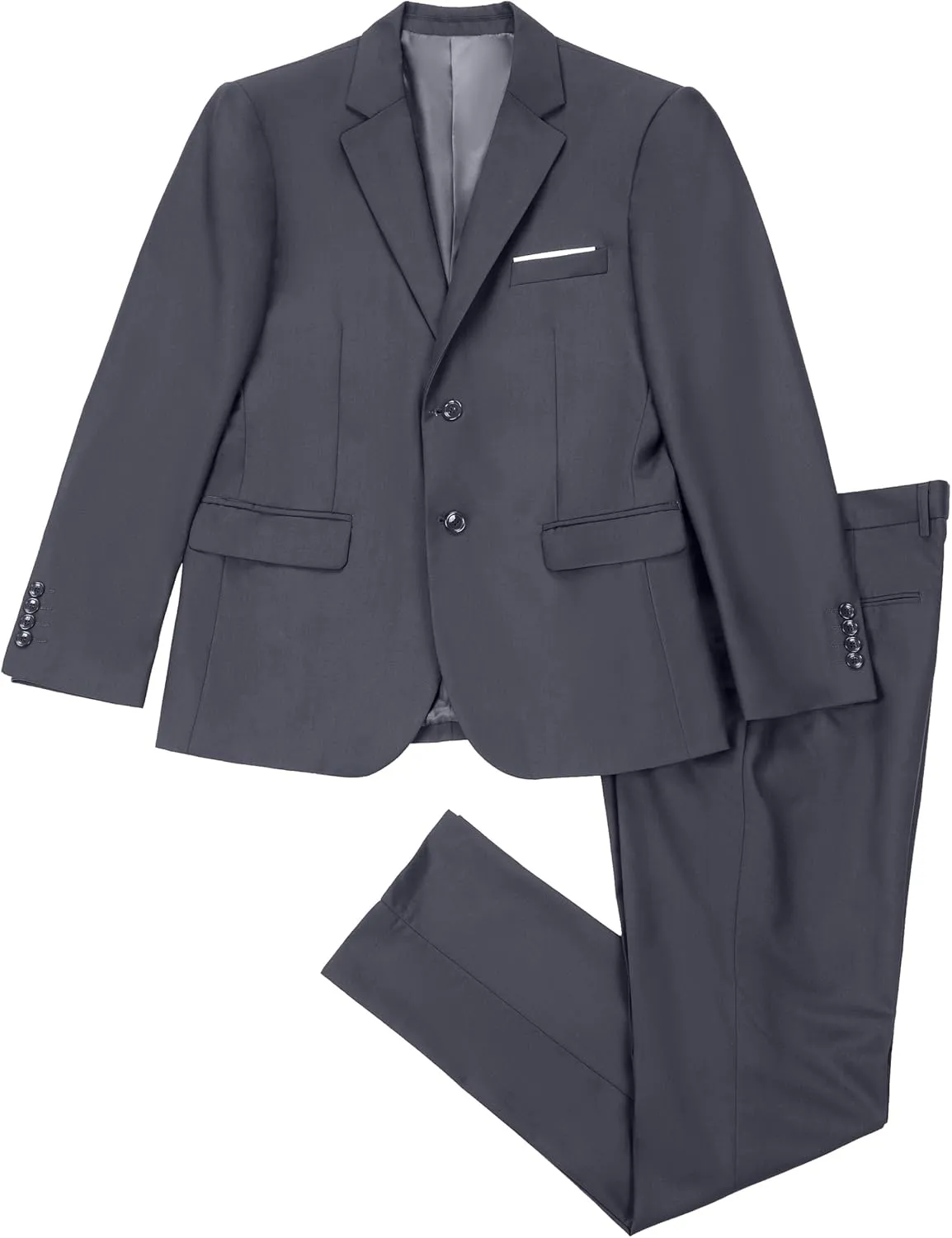 Men's Slim Fit 2 Piece Suit, Two Button Solid Suit Jacket Pants Set, Wedding Prom Suit