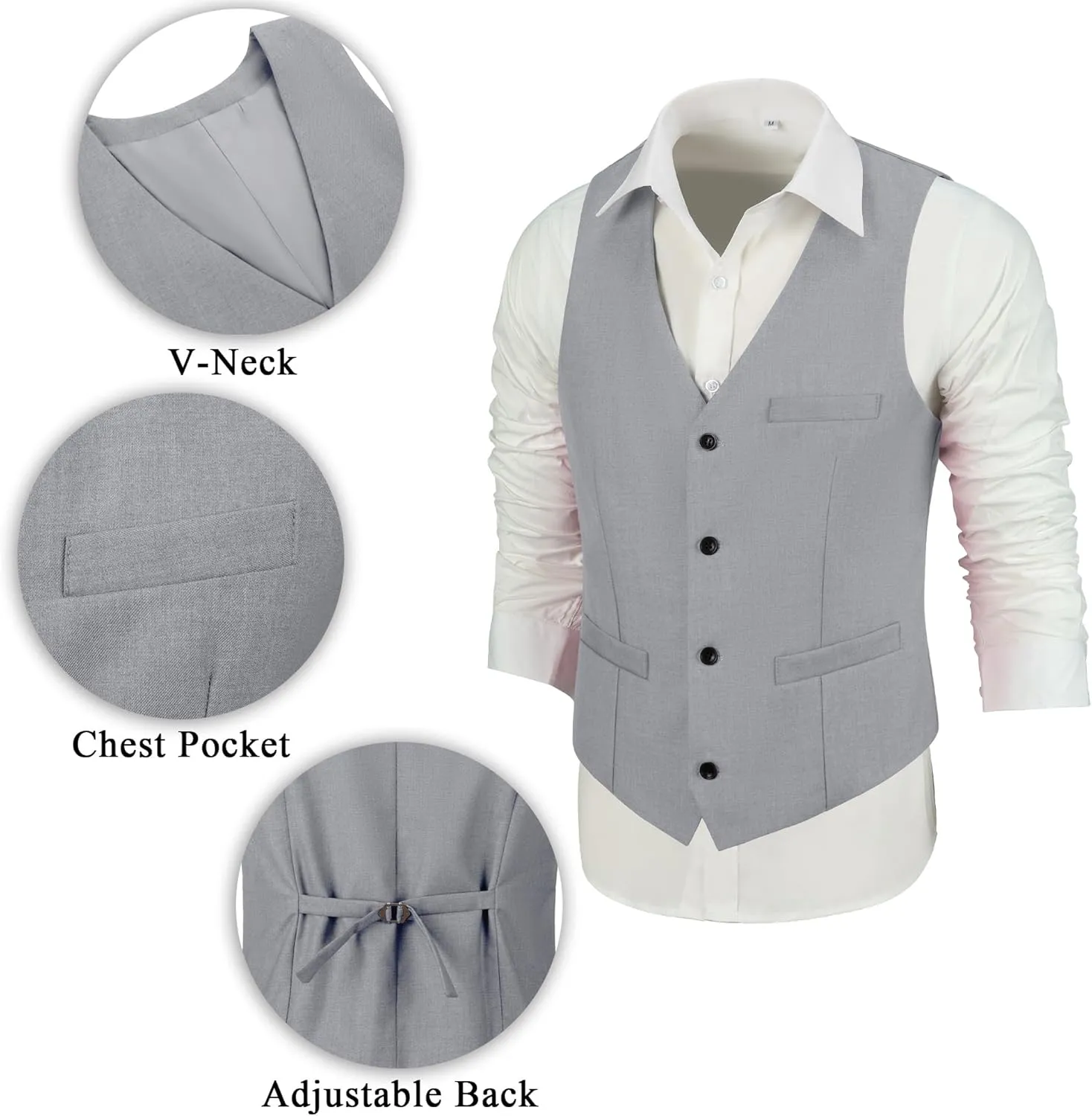 Mens Suit 3 Piece Slim Fit Suit for Men One Button Shawl Lapel Tuxedo Blazer Vest Pant for Wedding Business Prom