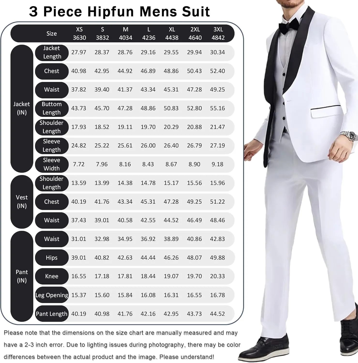 Mens Suit 3 Piece Slim Fit Suit for Men One Button Shawl Lapel Tuxedo Blazer Vest Pant for Wedding Business Prom