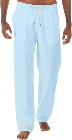 Mens Summer Lightweight Sweatpants Loose Fit Drawstring Joggers Outdoor Hiking Sports Trousers Casual Pants for Men