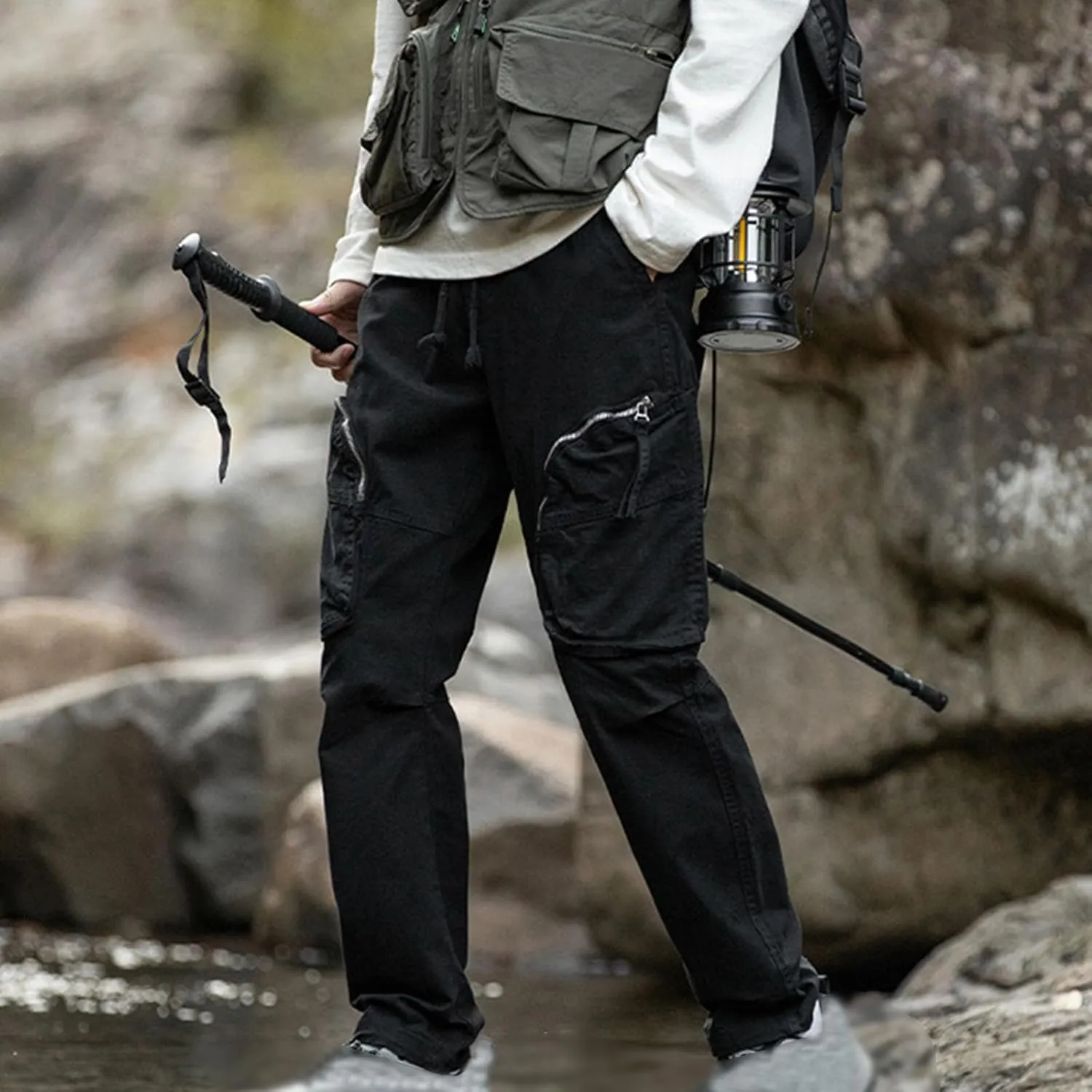 Mens Work Pants Casual Elastic Waist Spring Trendy 2025 Athletic Pants with Pocket Outdoor Tactical Hiking Pants