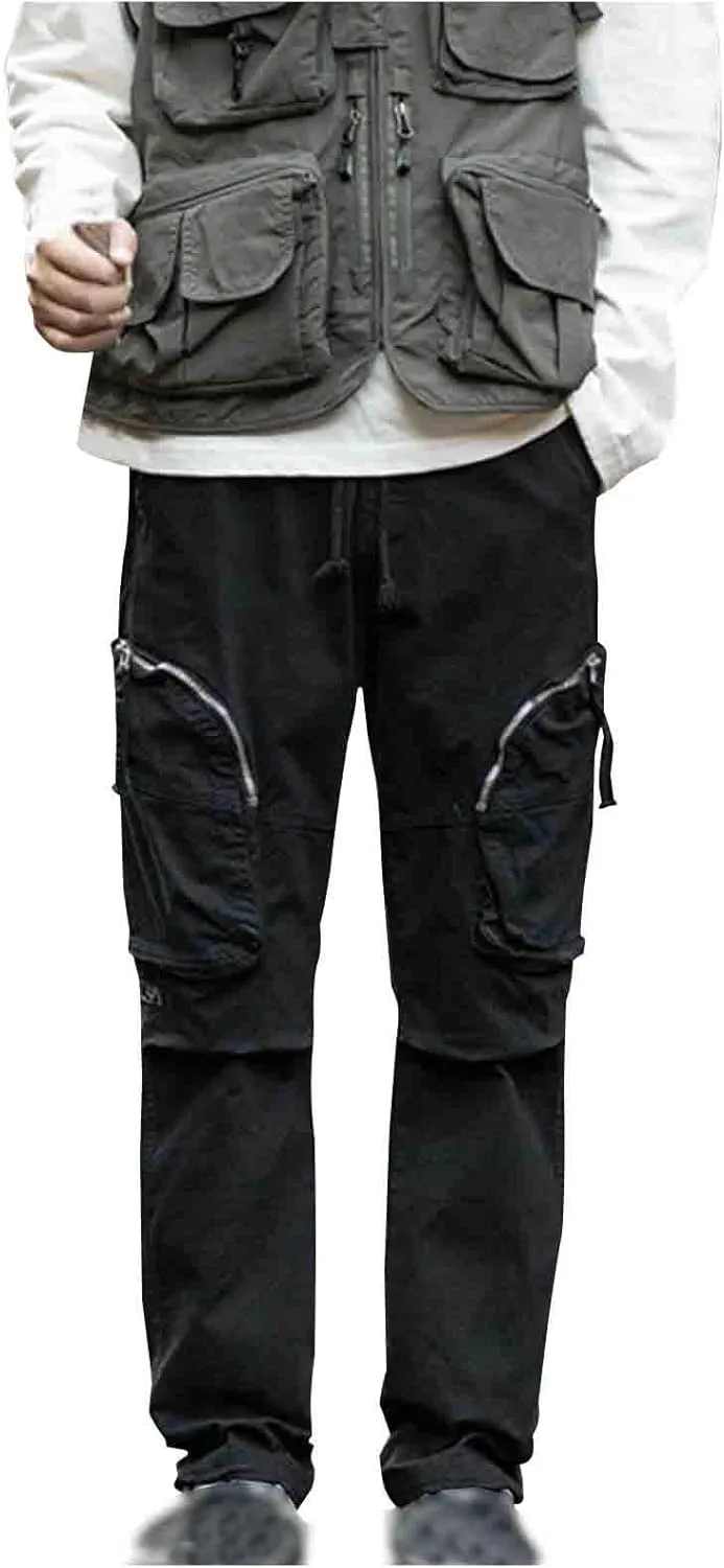 Mens Work Pants Casual Elastic Waist Spring Trendy 2025 Athletic Pants with Pocket Outdoor Tactical Hiking Pants