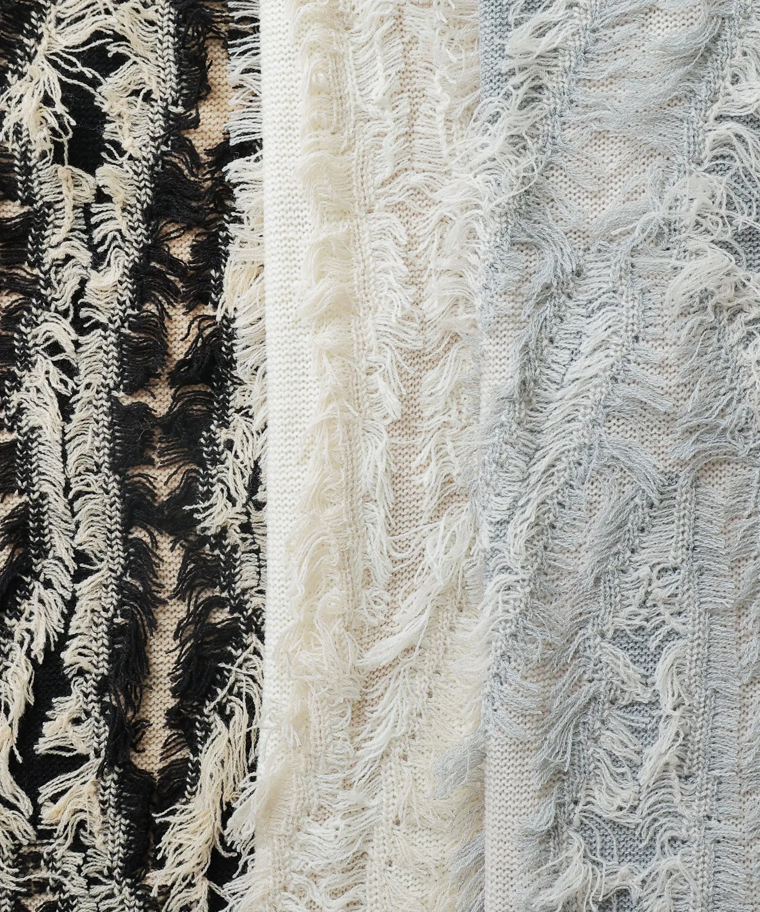 Mix fringe knit tight skirt