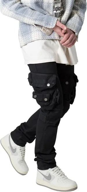 mnml Men's Waxed Denim Cargo Pants
