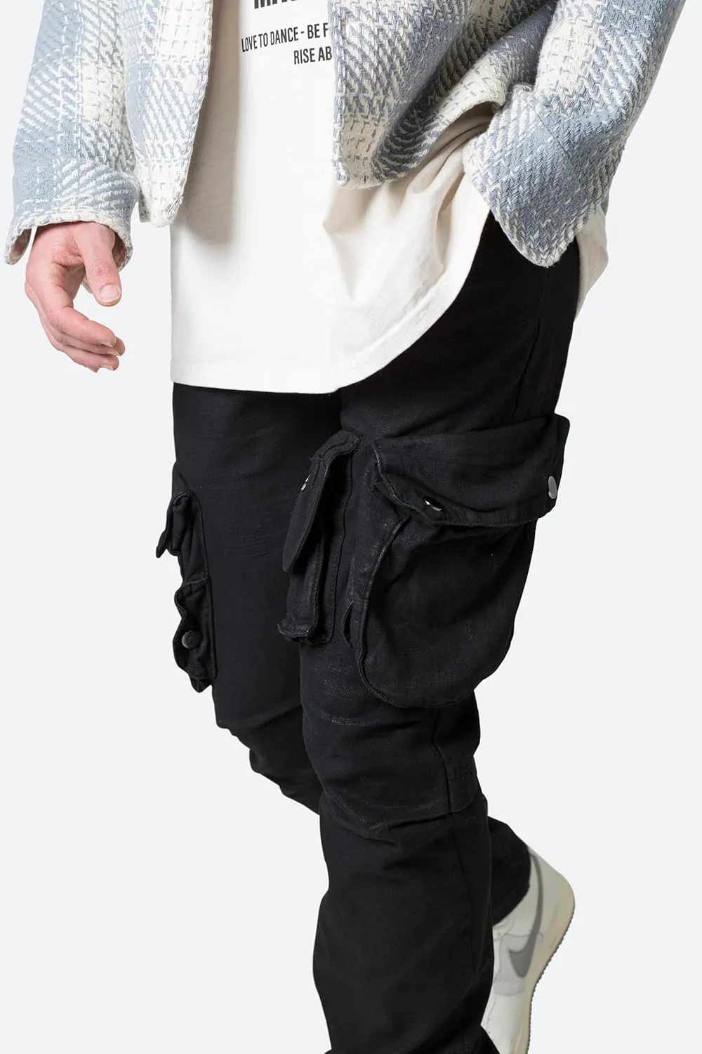 mnml Men's Waxed Denim Cargo Pants