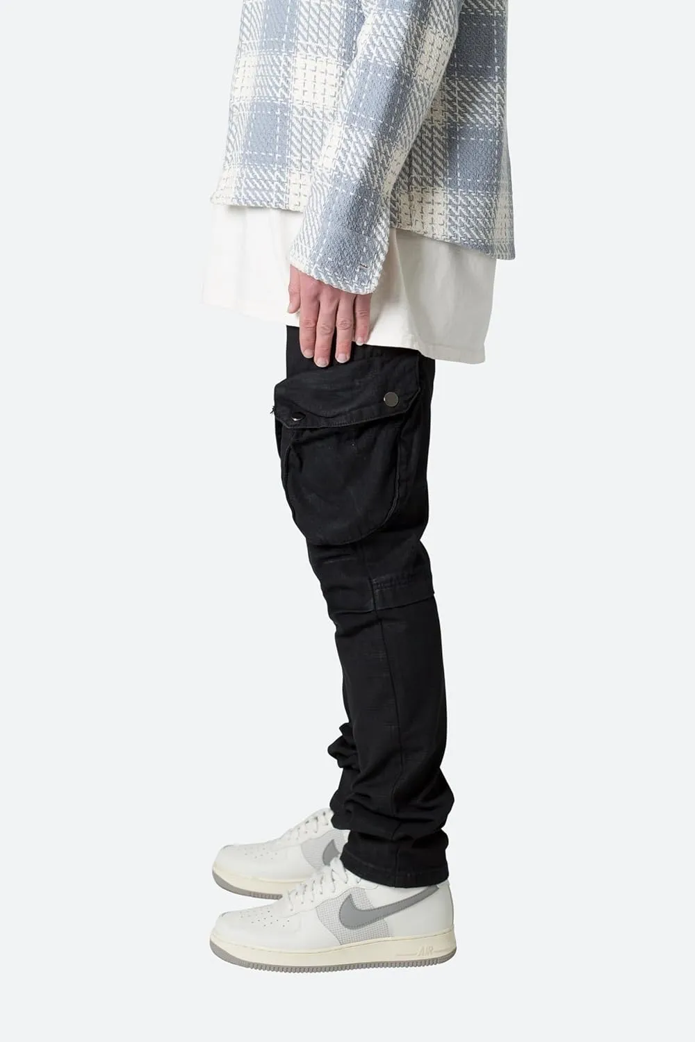mnml Men's Waxed Denim Cargo Pants