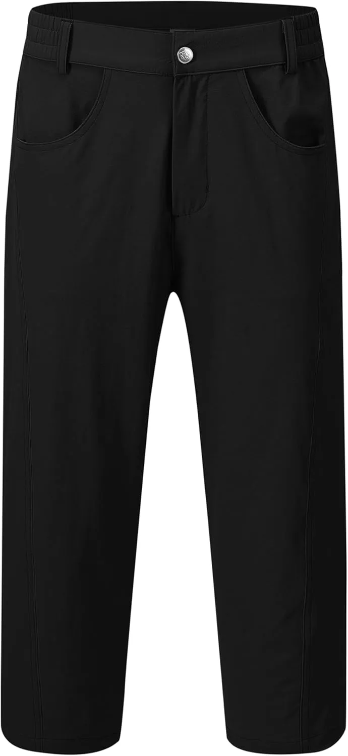 MoFiz Women's Capri Pants with Pockets Lightweight Cropped Golf Hiking Pants Quick Dry Summer Elastic Waist Capris