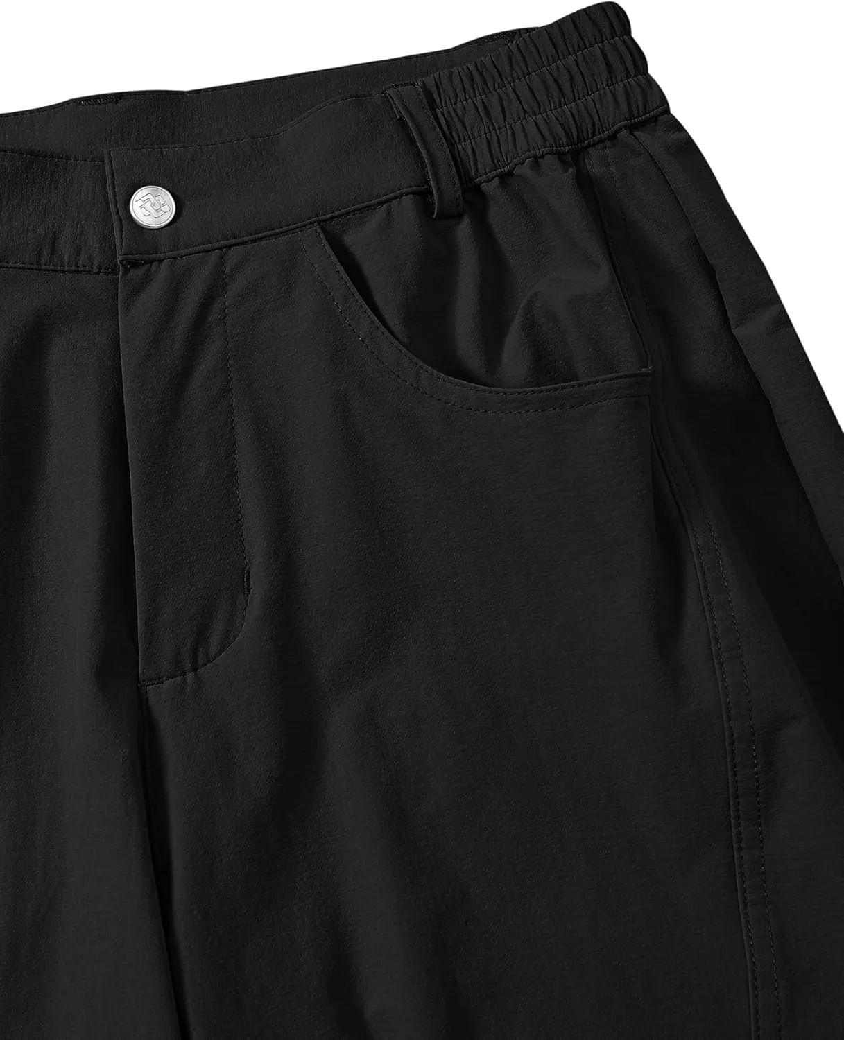 MoFiz Women's Capri Pants with Pockets Lightweight Cropped Golf Hiking Pants Quick Dry Summer Elastic Waist Capris