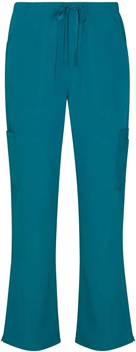 Natural Uniforms Women's Cool Stretch V-Neck Top and Cargo Pant Scrub Set with Regular and Petite Sizes