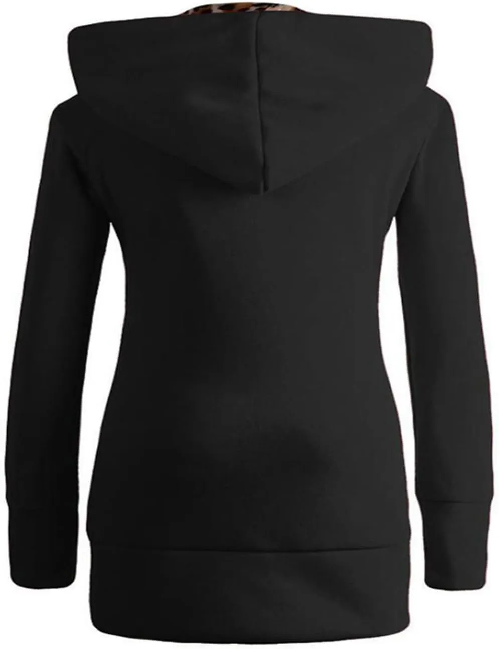 nerohusy Womens Warm Faux Coat Fashion 2022 Jacket Winter Leopard Long Sleeve Oversized Hoodie Outerwear for Ladies