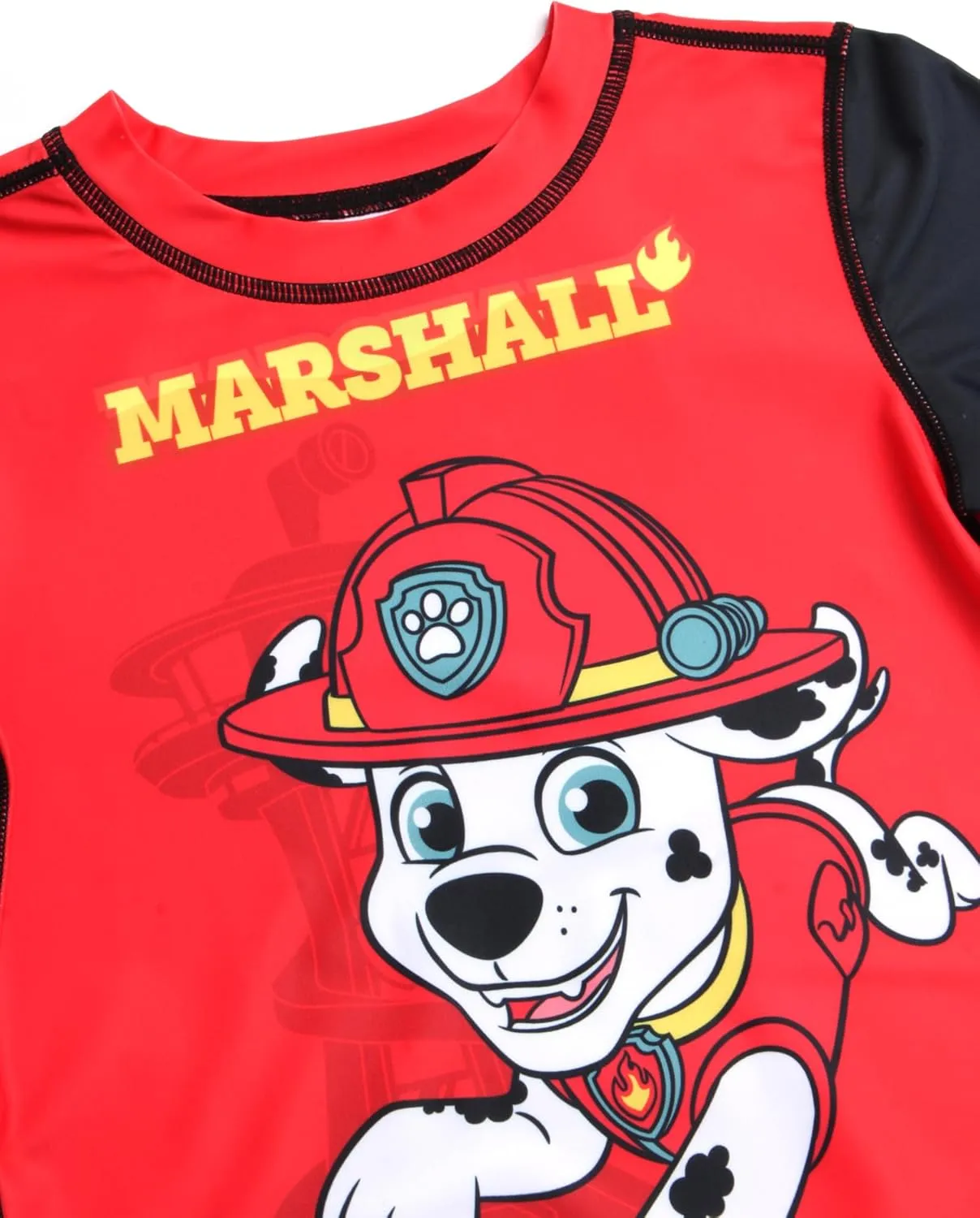 Nickelodeon Boys' Rash Guard Short Sleeve Top - Paw Patrol Chase & Marshall Quick Dry UPF50  Sun Protection Swim Shirt (2T-7)