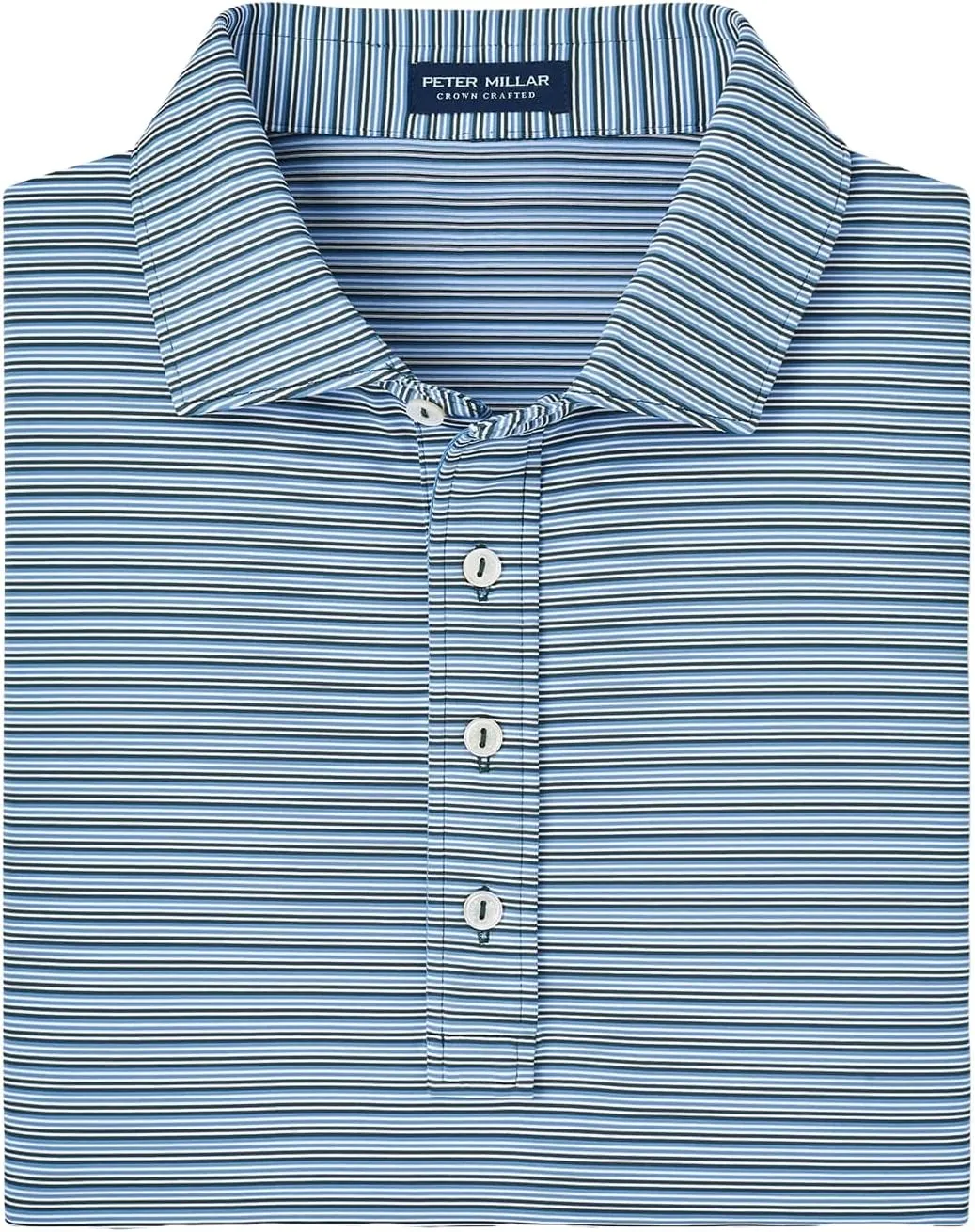 PETER MILLAR Men's Avon Performance Jersey Polo, Lacinato, XL Blue Green