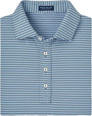 PETER MILLAR Men's Avon Performance Jersey Polo, Lacinato, XL Blue Green