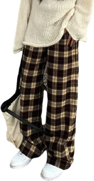 Plaid Women's Goth Baggy Alt Clothing Pants