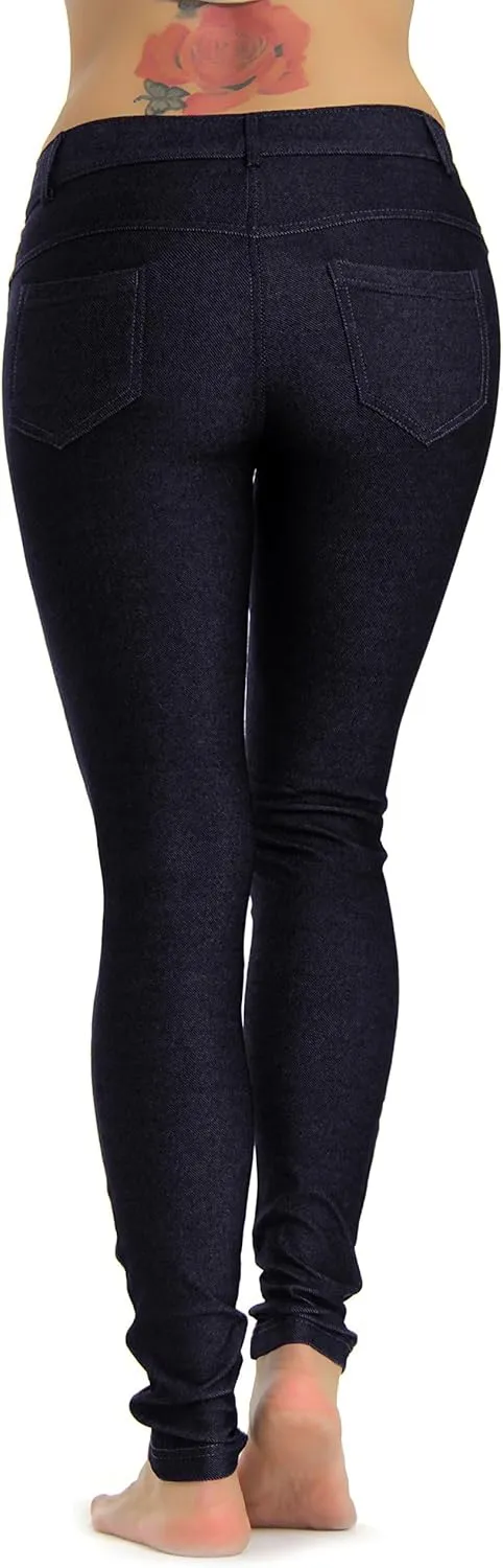 Prolific Health Women's Jean Look Jeggings Tights Slimming Many Colors Spandex Leggings Pants Capri S-XXXL