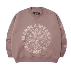 "IRON CROSS" MILITIA SWEATSHIRT IN MAUVE