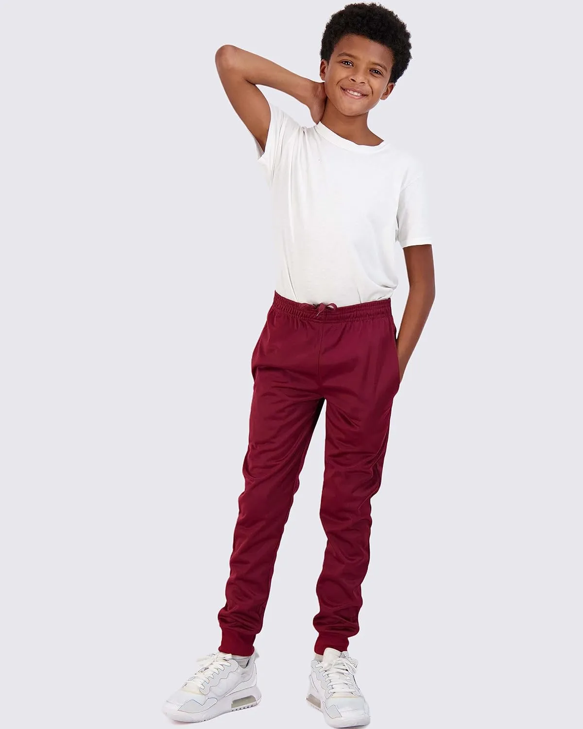 Real Essentials 3 Pack: Boy's Active Athletic Casual Jogger Sweatpants with Pockets