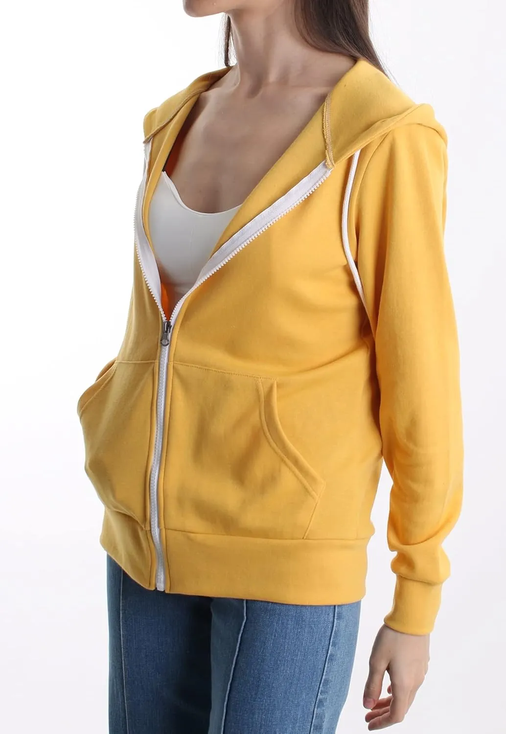 Regular Fit Women's Casual Full-Zip Hoodie Lightweight Long Sleeve Sweatshirt Casual Jacket with Pocket