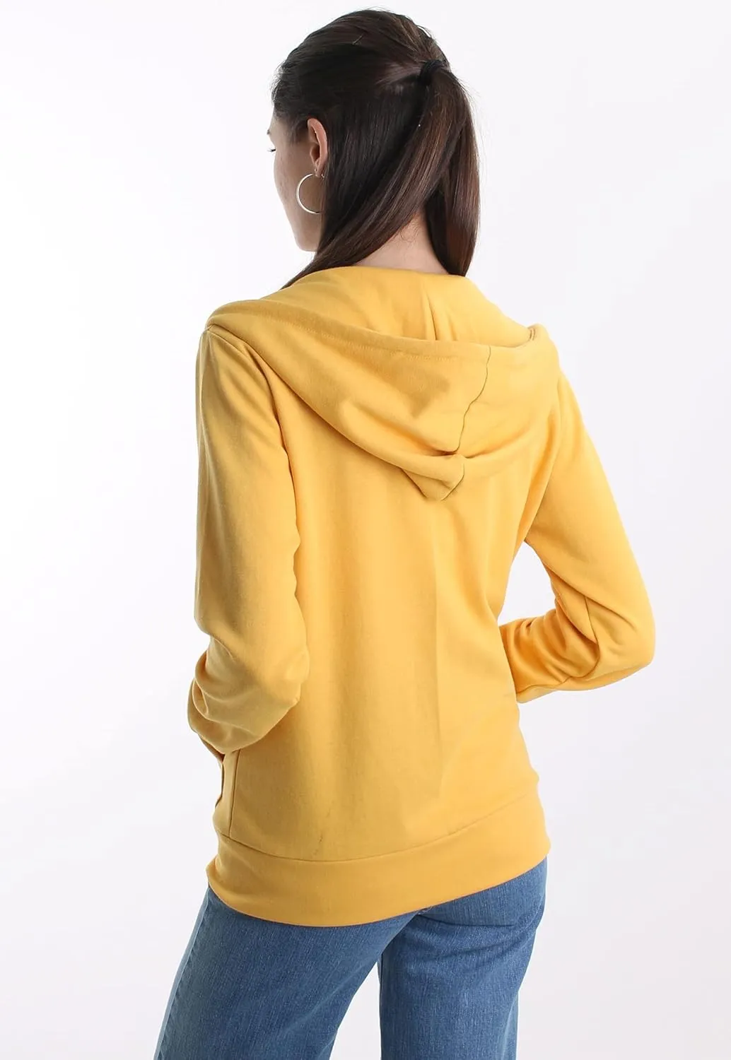 Regular Fit Women's Casual Full-Zip Hoodie Lightweight Long Sleeve Sweatshirt Casual Jacket with Pocket