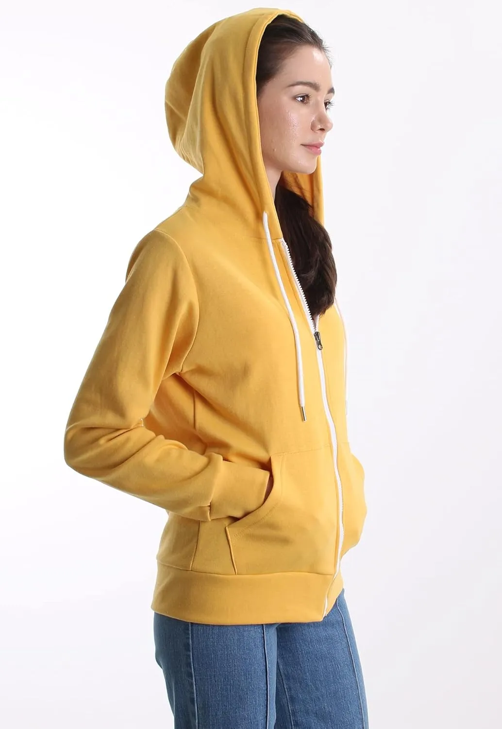 Regular Fit Women's Casual Full-Zip Hoodie Lightweight Long Sleeve Sweatshirt Casual Jacket with Pocket