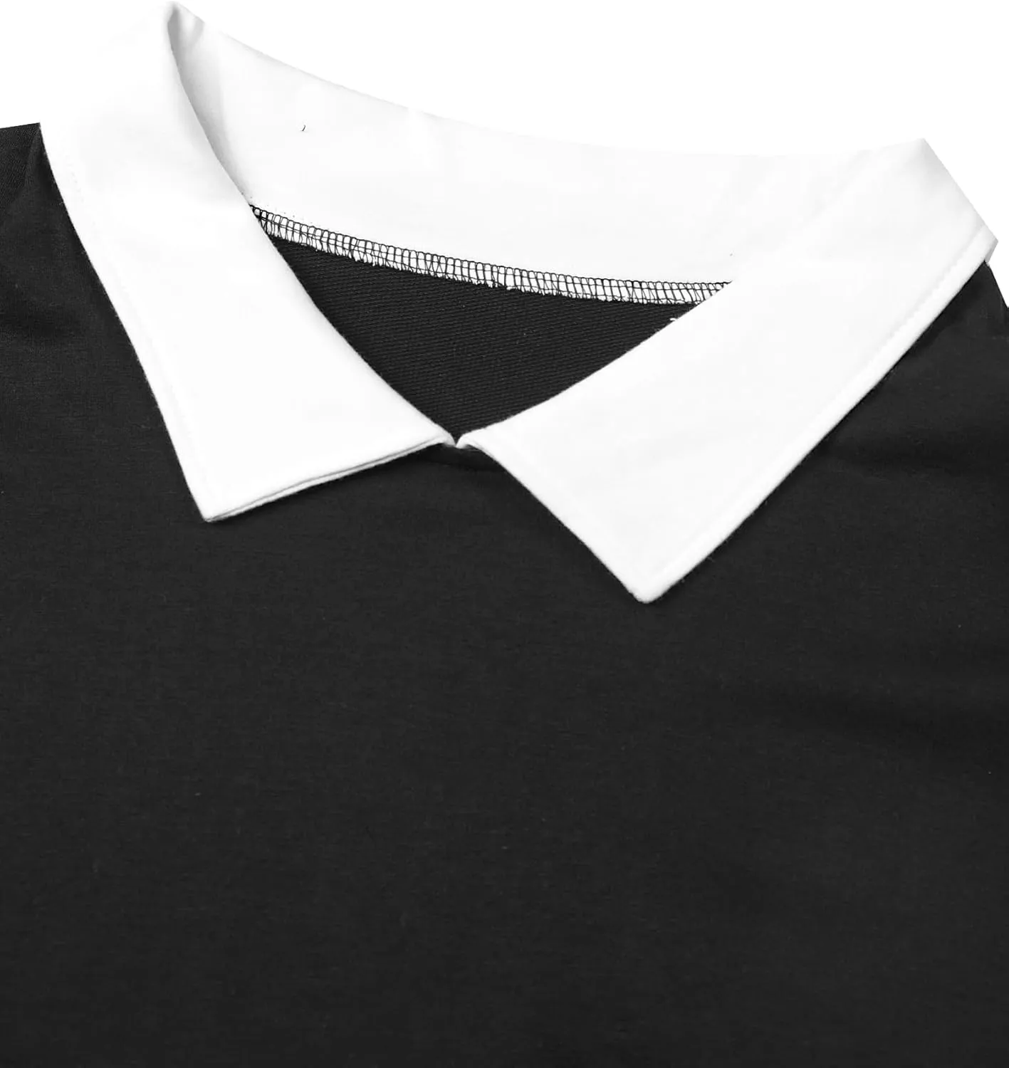 Remidoo Women's Contrast Collar Sweatshirt Casual Oversized Long Sleeve Pullover