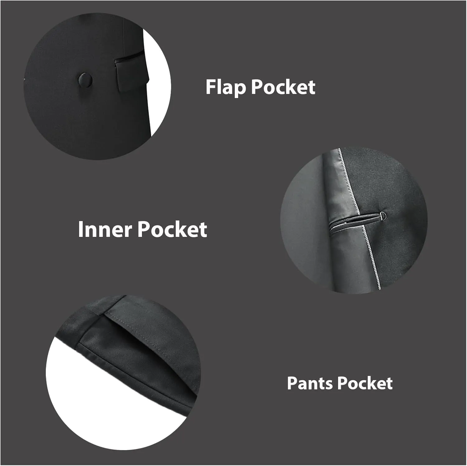 Rogers & Morris Tuxedo Suits for Men Solid 2 Piece Regular Fit Formal Set Peak Lapels Double Breasted Jacket and Pants