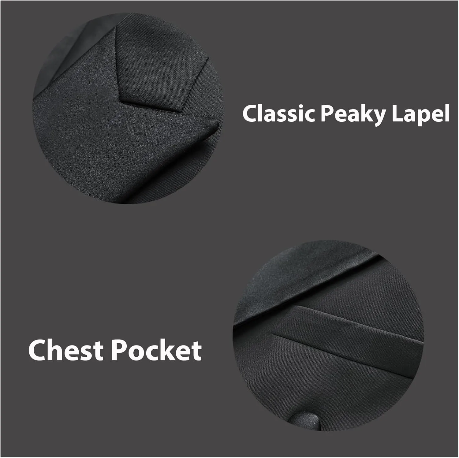 Rogers & Morris Tuxedo Suits for Men Solid 2 Piece Regular Fit Formal Set Peak Lapels Double Breasted Jacket and Pants