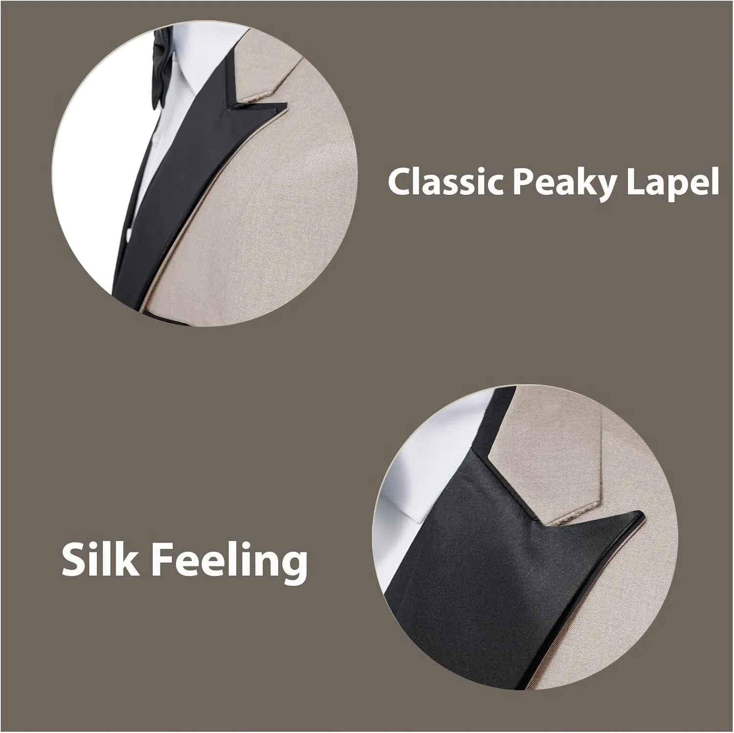Rogers & Morris Tuxedo Suits for Men Solid 3 Piece Slim FitFormal Set Peak Lapels One Button Jacket Vest Pants