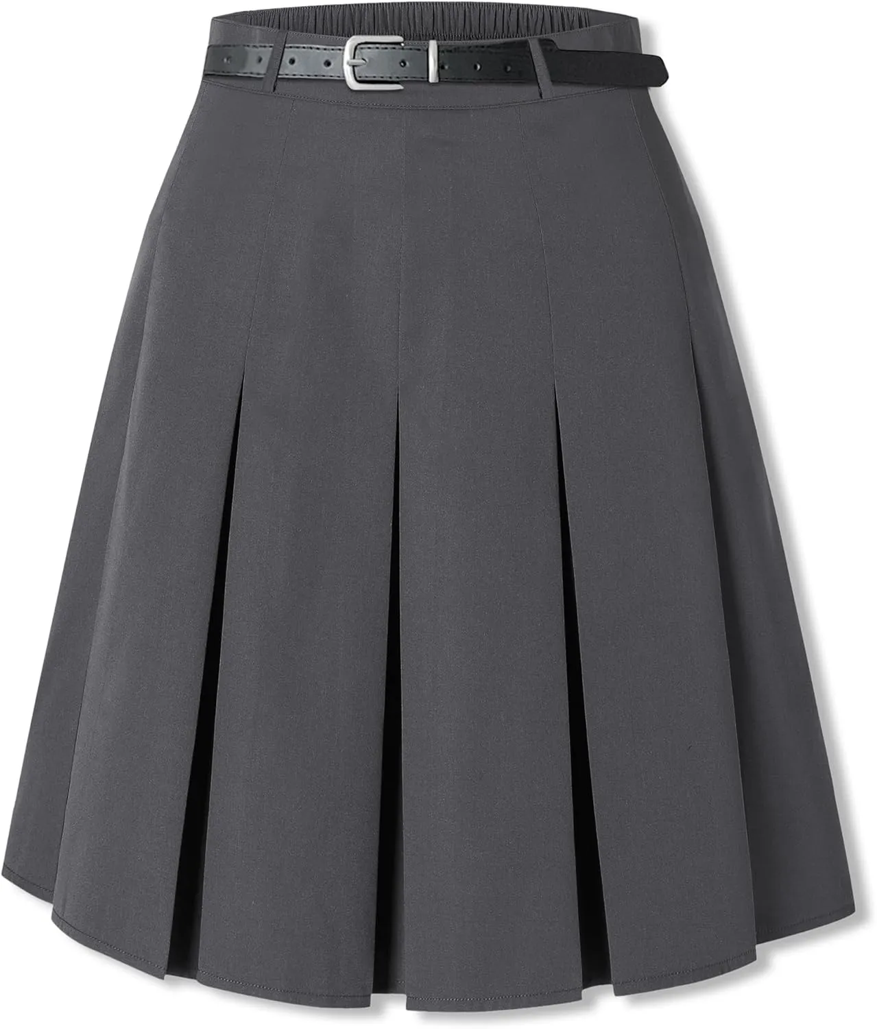 SANGTREE Women Knee Length Pleated Skirts, Girl Midi Long High Waisted Skirt, 6 Years - US 4XL