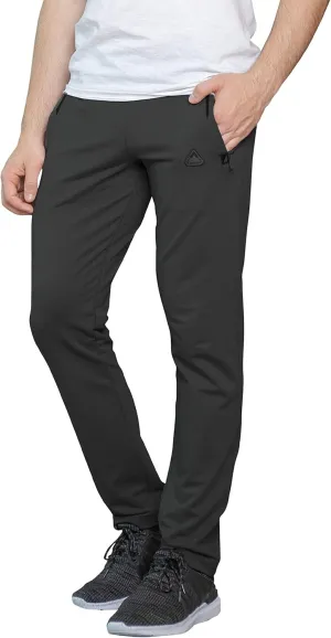SCR SPORTSWEAR Men's Sweatpants with Pockets Tapered Slim Athletic Joggers Open Bottom Activewear Lounge Pants by Inseam (M/36L, Charcoal-K536)
