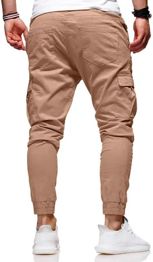 sdbrld Cargo Pants For Men Men's Outdoor Hiking Joggers Fashion Solid Drawstring Recreation Fitness Cargo Pants with Pocket