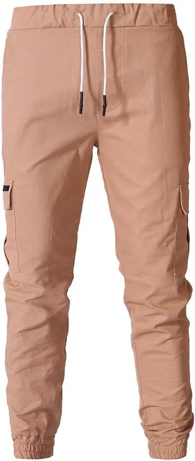 sdbrld Cargo Pants For Men Men's Outdoor Hiking Joggers Fashion Solid Drawstring Recreation Fitness Cargo Pants with Pocket