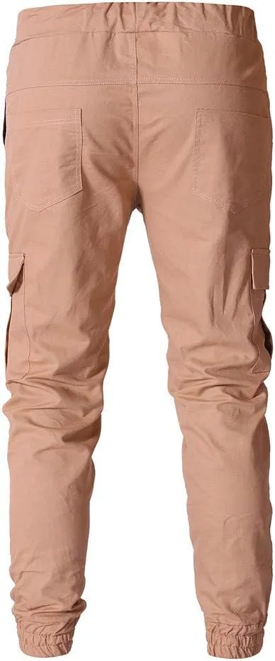 sdbrld Cargo Pants For Men Men's Outdoor Hiking Joggers Fashion Solid Drawstring Recreation Fitness Cargo Pants with Pocket