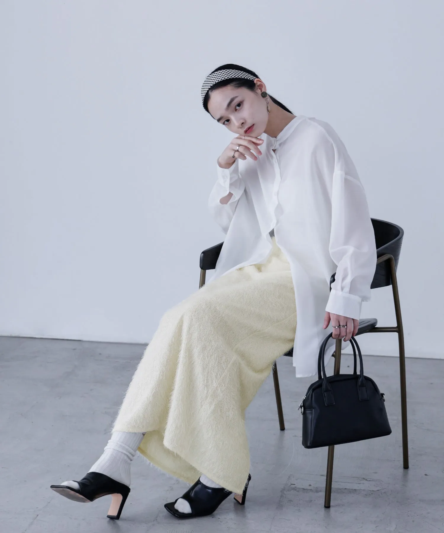 Shaggy Knit Tight Long Skirt