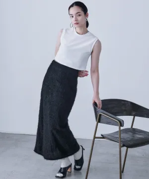 Shaggy Knit Tight Long Skirt