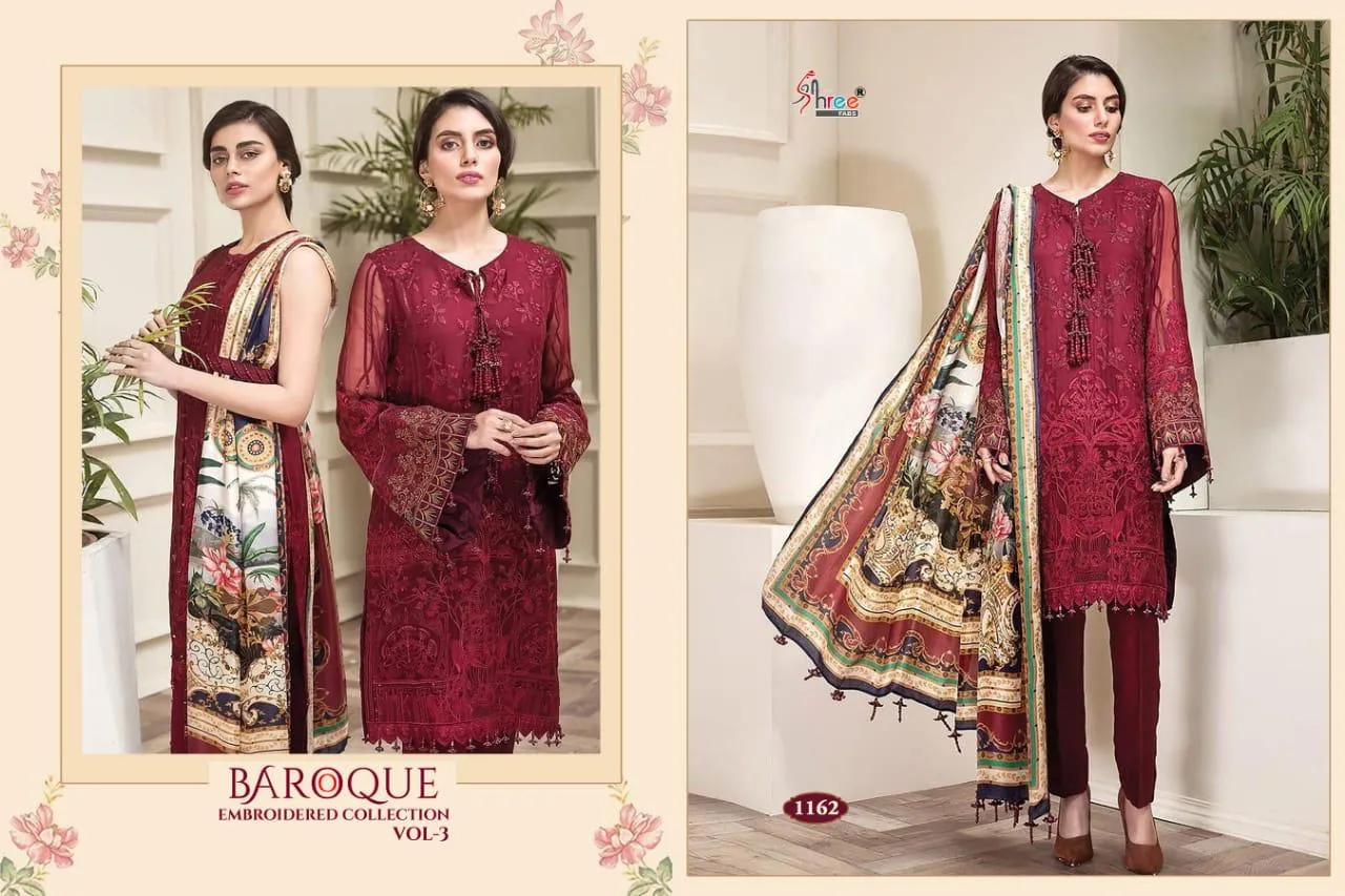 SHREE FABS BAROQUE VOL 3 EMBROIDERED DESIGNER SUIT COLLECTION