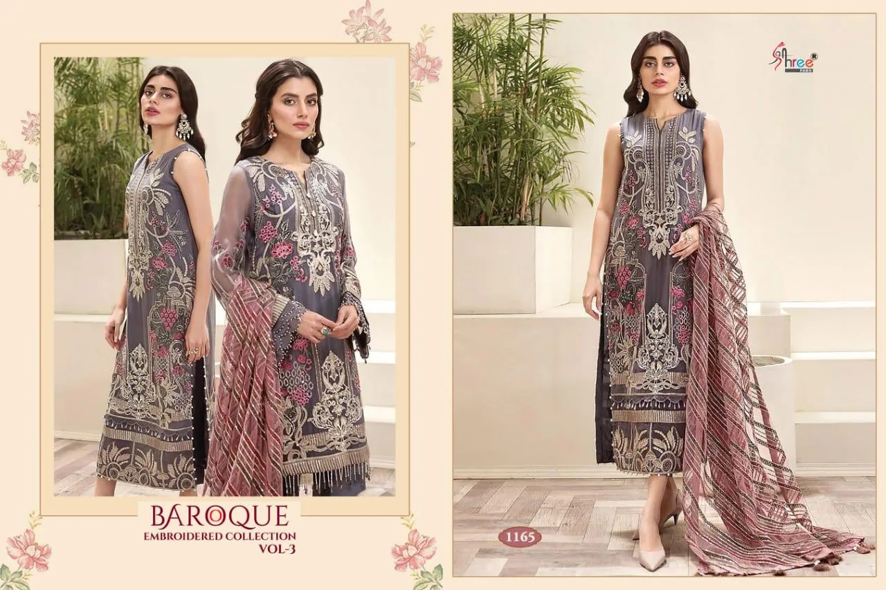SHREE FABS BAROQUE VOL 3 EMBROIDERED DESIGNER SUIT COLLECTION