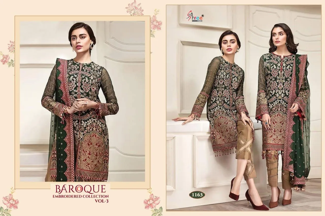 SHREE FABS BAROQUE VOL 3 EMBROIDERED DESIGNER SUIT COLLECTION