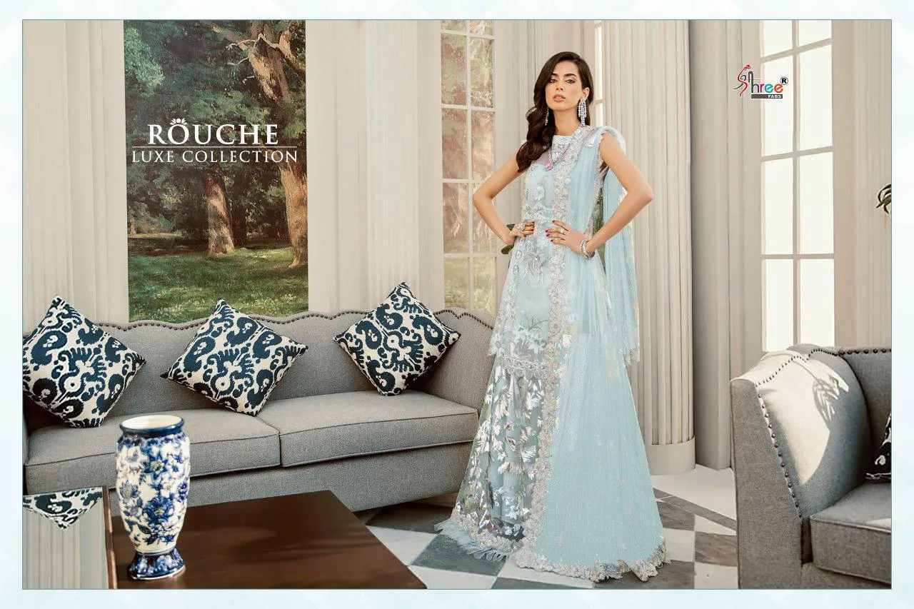 Shree Fabs Brings Rouche Wedding Wear Pakistani Dress Material