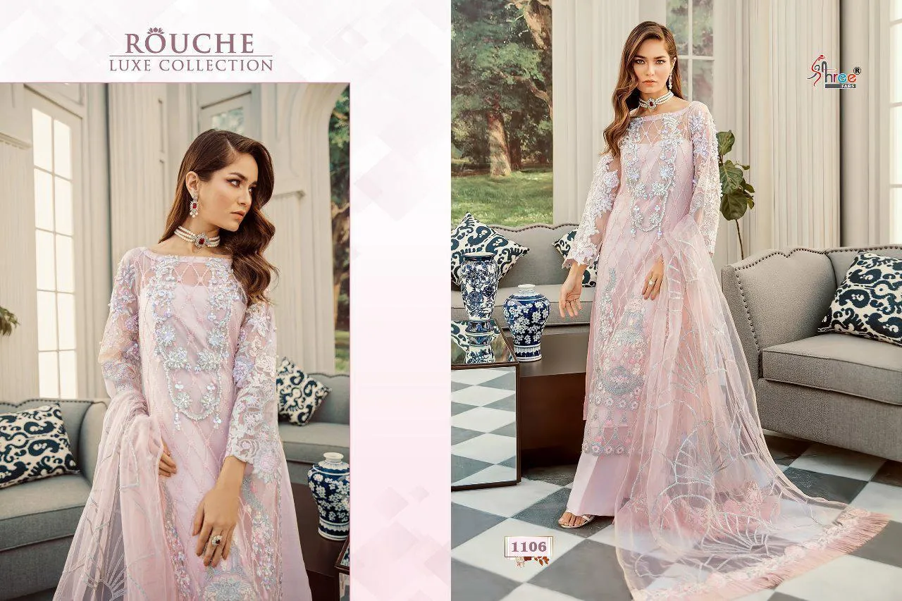 Shree Fabs Brings Rouche Wedding Wear Pakistani Dress Material
