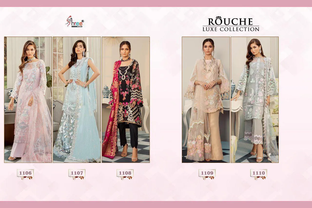 Shree Fabs Brings Rouche Wedding Wear Pakistani Dress Material