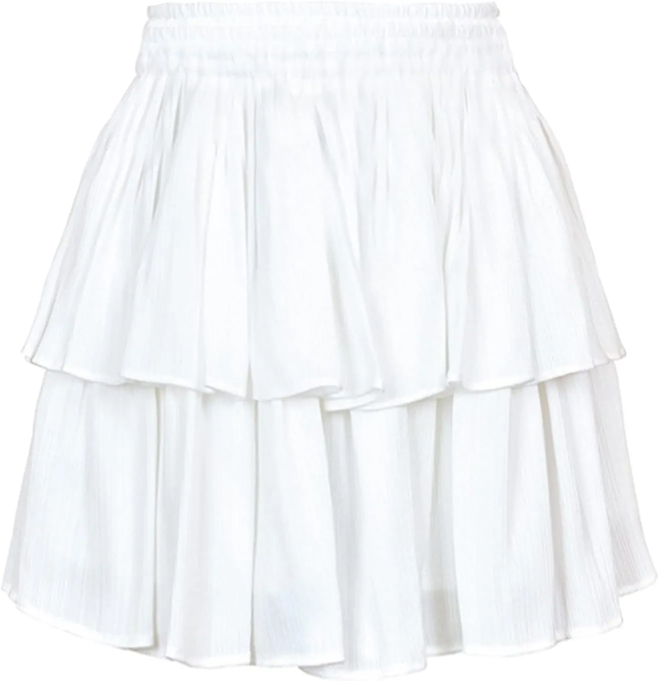 Summer Women Skirt 2022 New Double Rayon Pure Color Falbala Elastic Skirt Women Sweet Elegant Women Jean Skirts