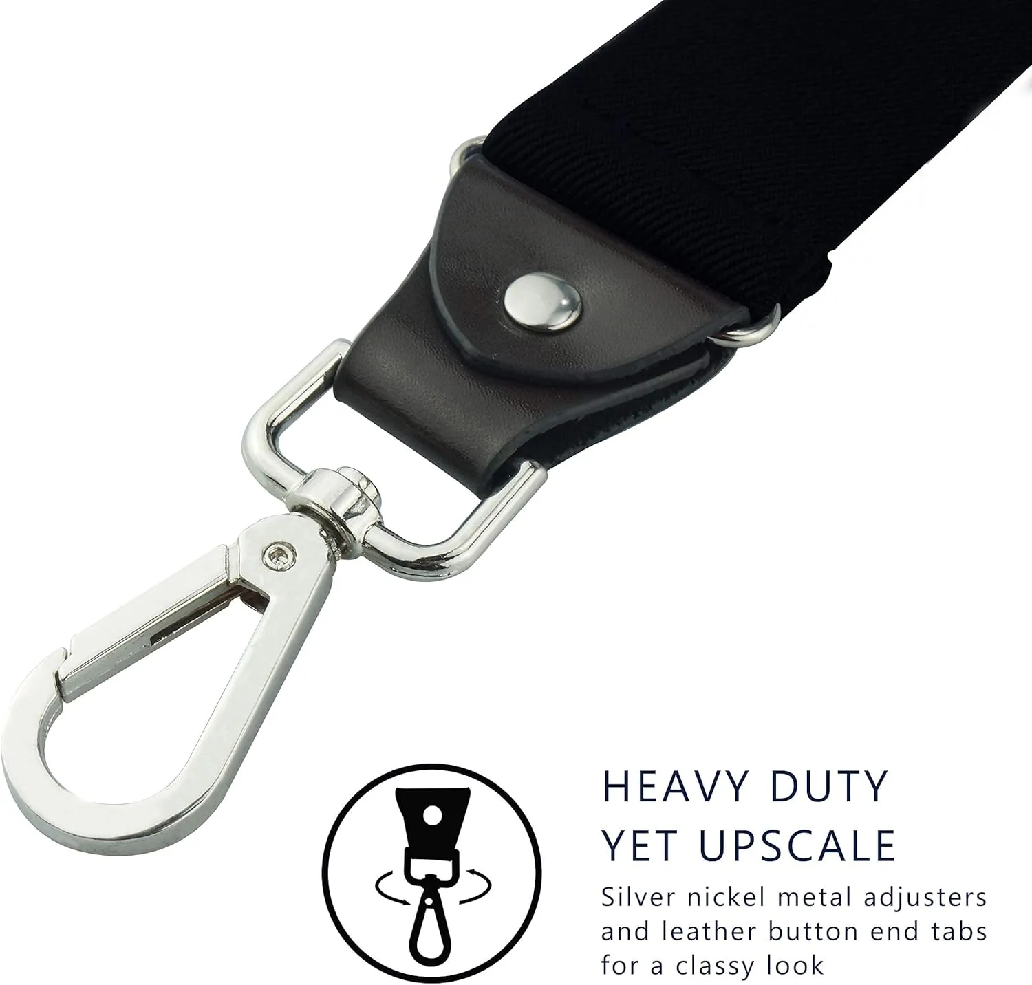 Suspenders for Men, Adjustable Suspenders with Elastic Straps Y-Back Construction Heavy Duty for Work