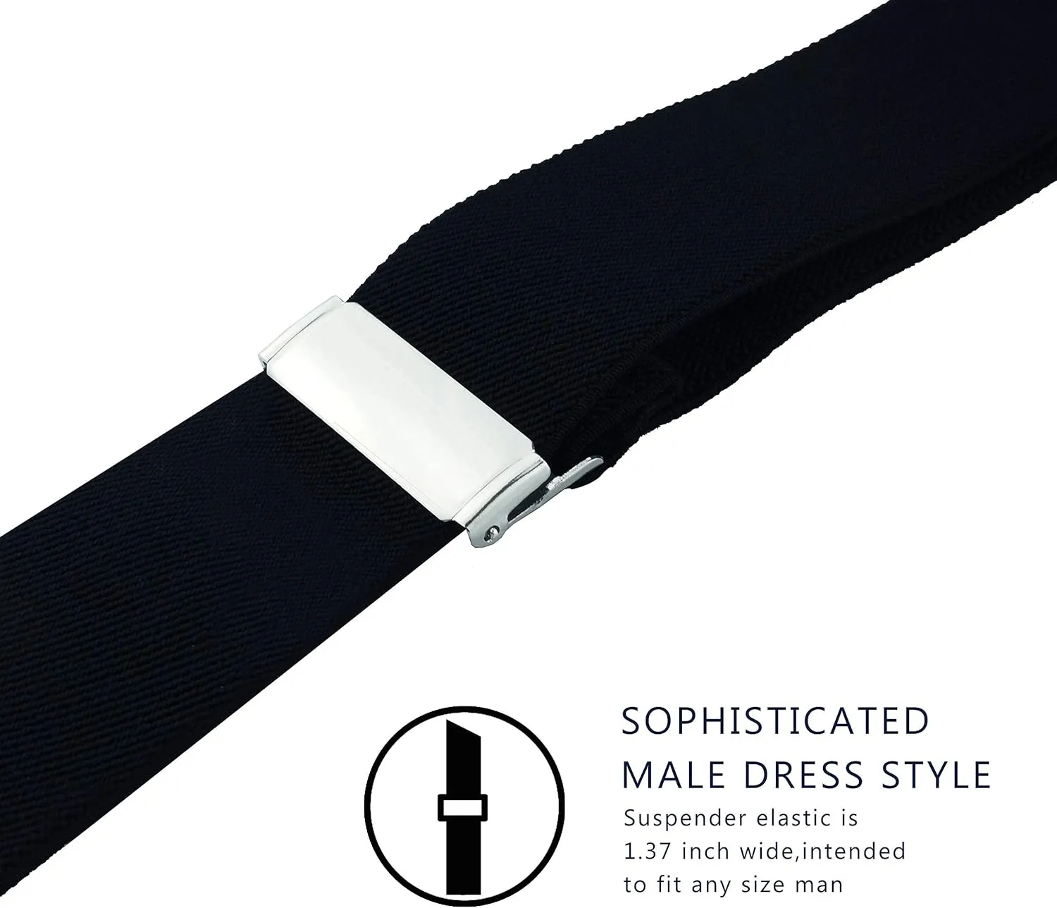 Suspenders for Men, Adjustable Suspenders with Elastic Straps Y-Back Construction Heavy Duty for Work