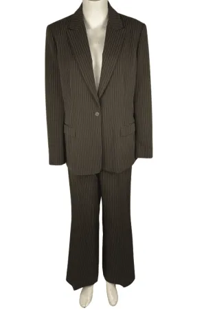 Tahari women's brown pinstripe pantsuit