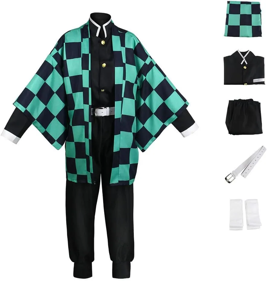 Tanjiro Cosplay Costume Unisex Adult Cloak Jacket Uniform Outfit With Tanjiro Costume Anime Cosplay Kimono Outfit